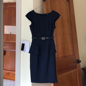 XOXO Navy Blue Professional Peplum Dress